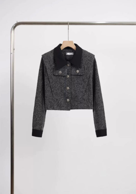 High-end gray Chanel-style suit