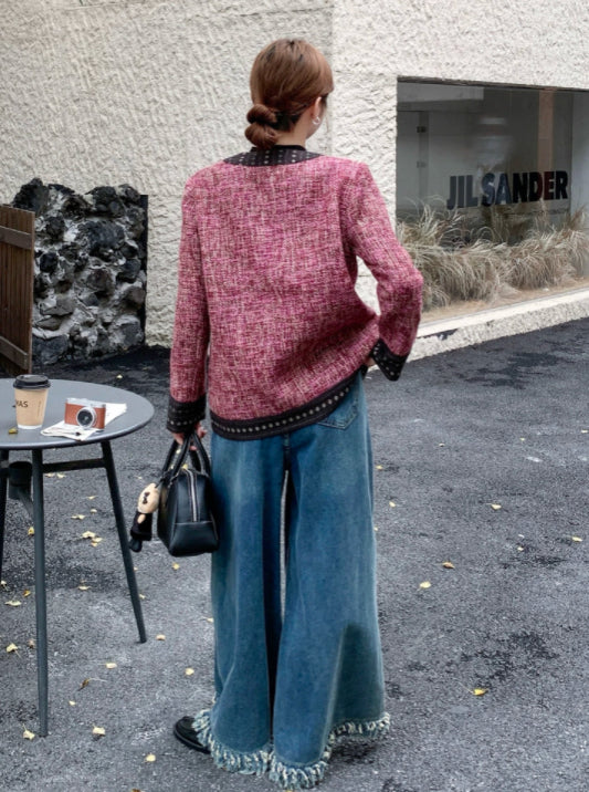 粉紫小香風外套