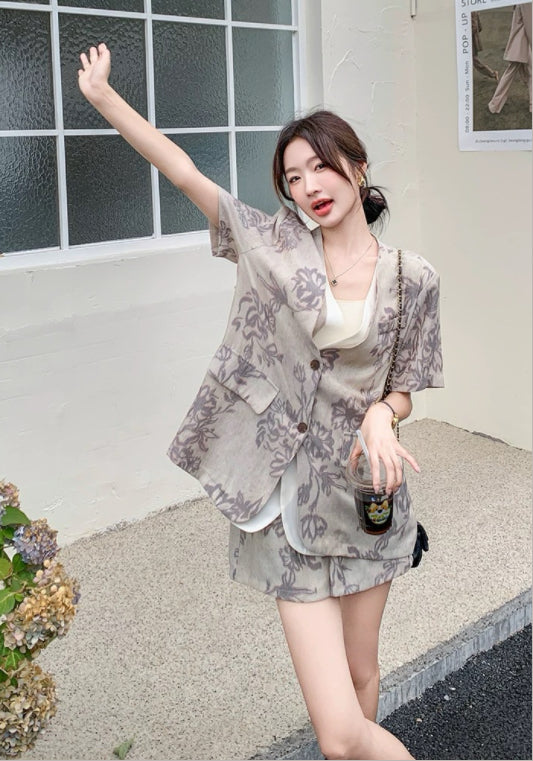 花紋西裝兩件套