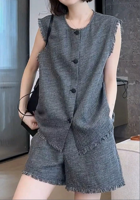 高級灰馬甲套裝