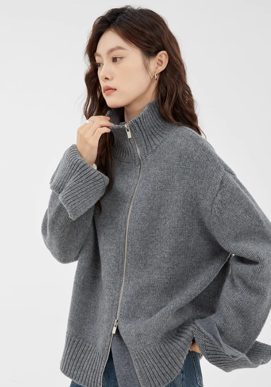 turtleneck zipper sweater