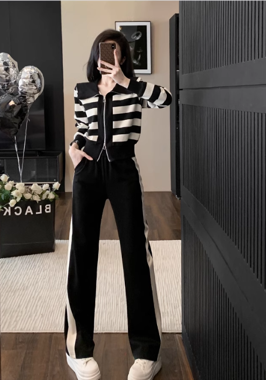 casual striped suit