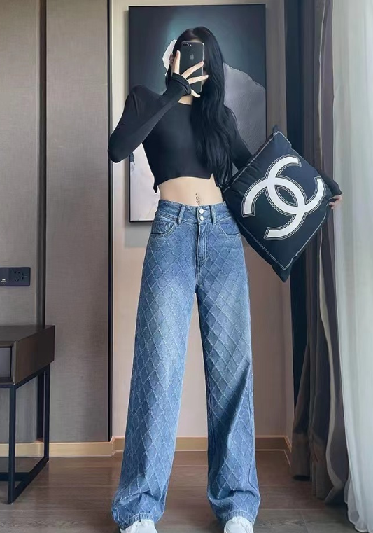 格紋牛仔褲