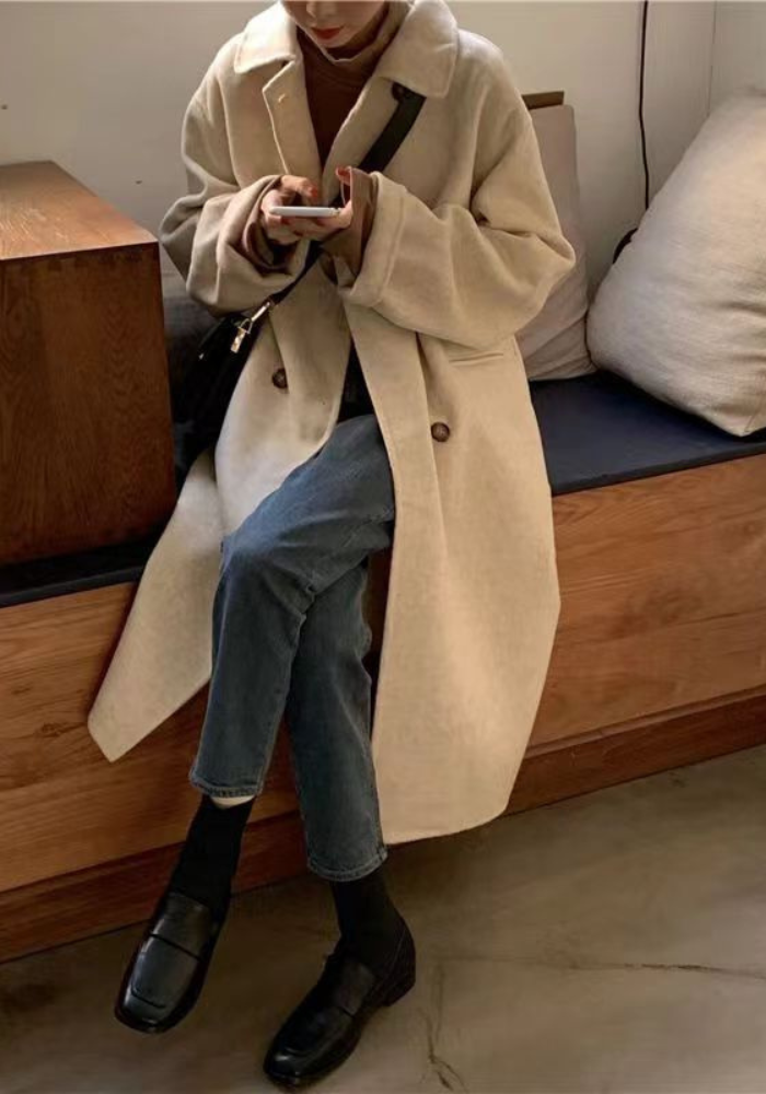 New Hepburn style wool coat