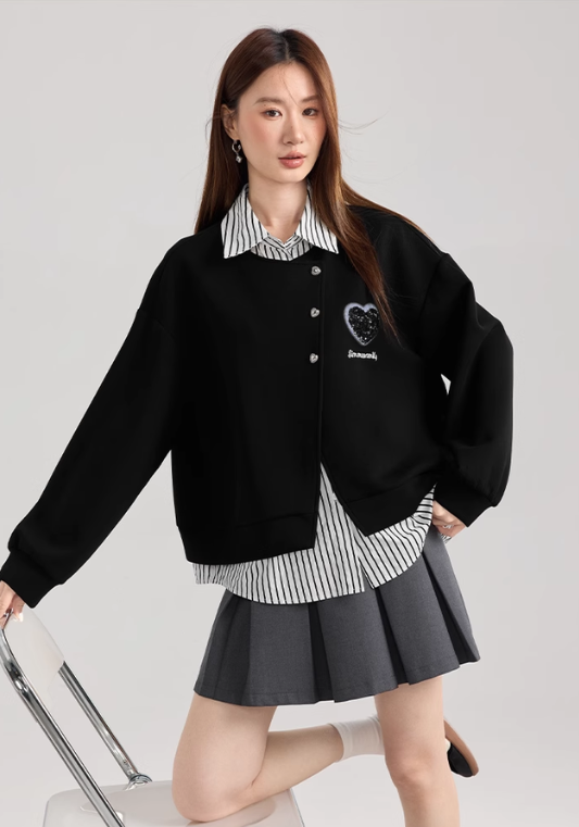 Bright diamond love patchwork sweatshirt
