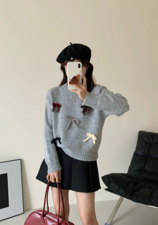 灰色紐結毛衣