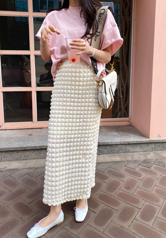 bubble plaid skirt