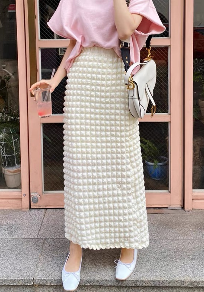 bubble plaid skirt