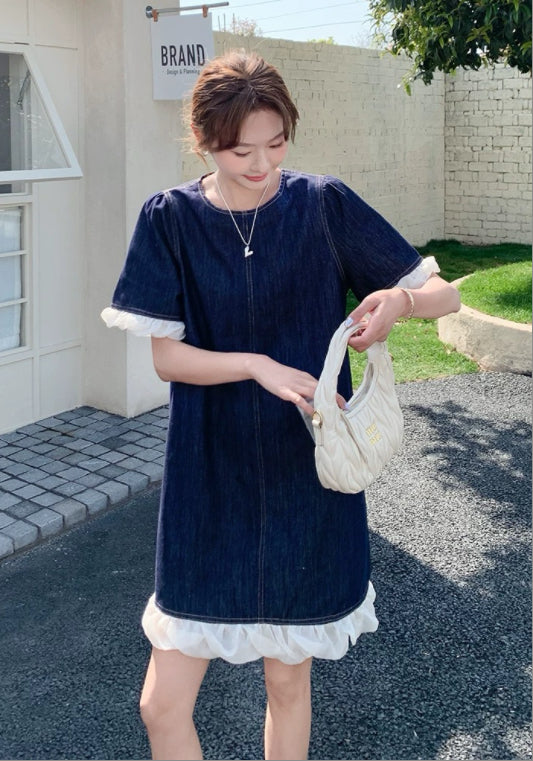 牛仔花邊裙