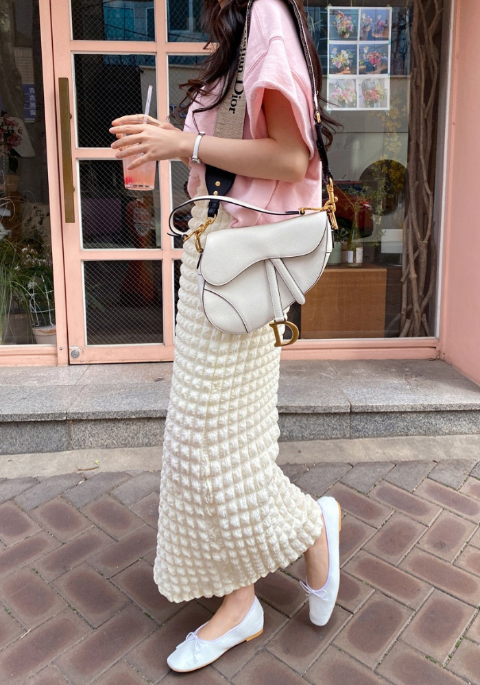 bubble plaid skirt
