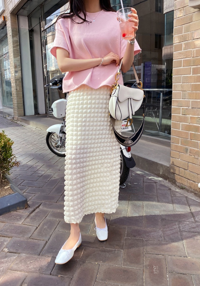 bubble plaid skirt