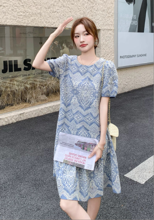 藍色蕾絲裙
