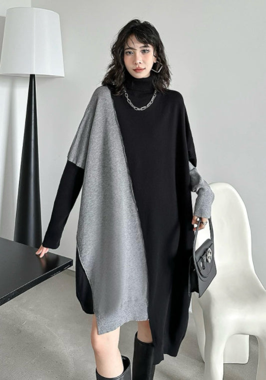 Black and gray patchwork skirt