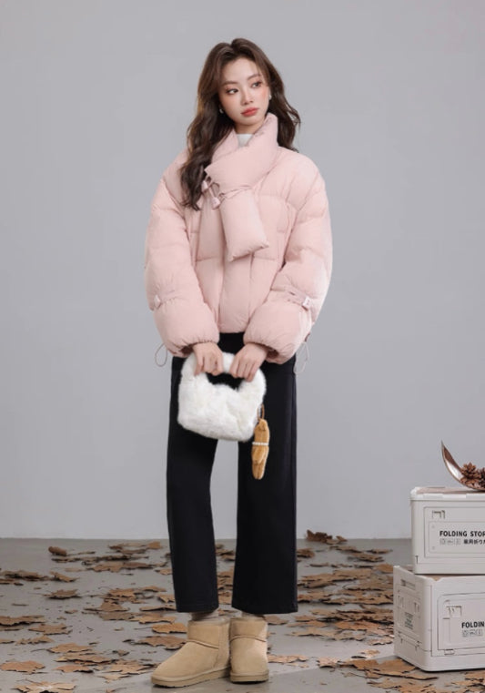 圍巾領羽絨服外套