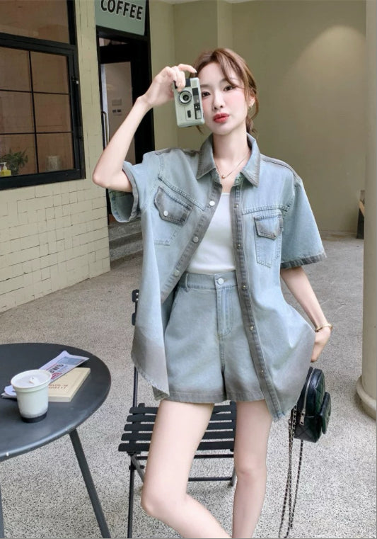 復古牛仔套裝