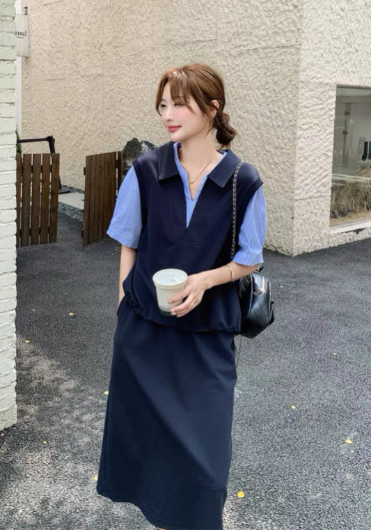 韓系假兩件套裝