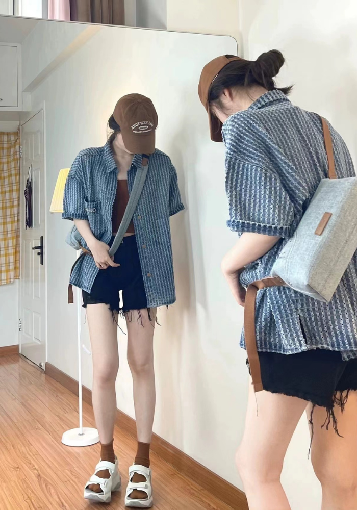 小香風短袖襯衫外套