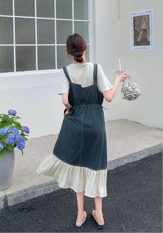 牛仔背帶裙