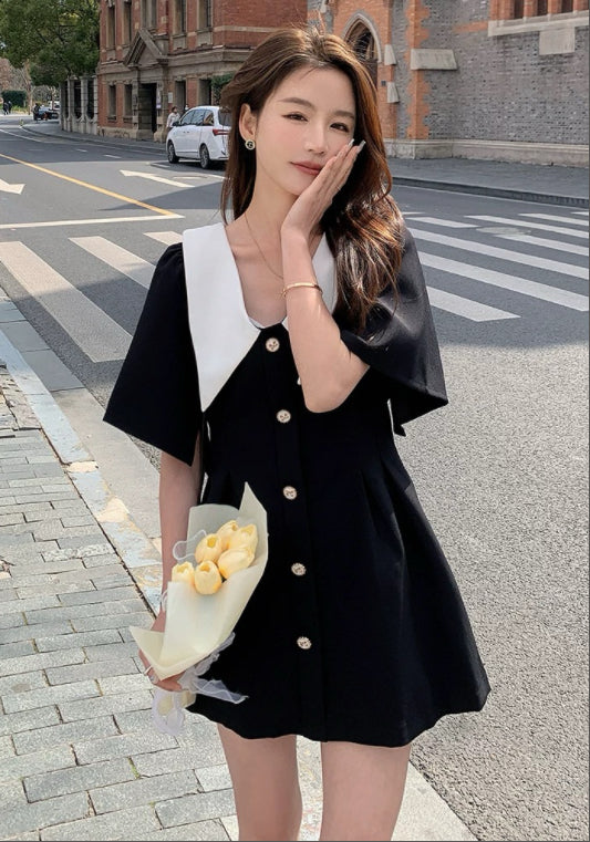 小香風黑裙