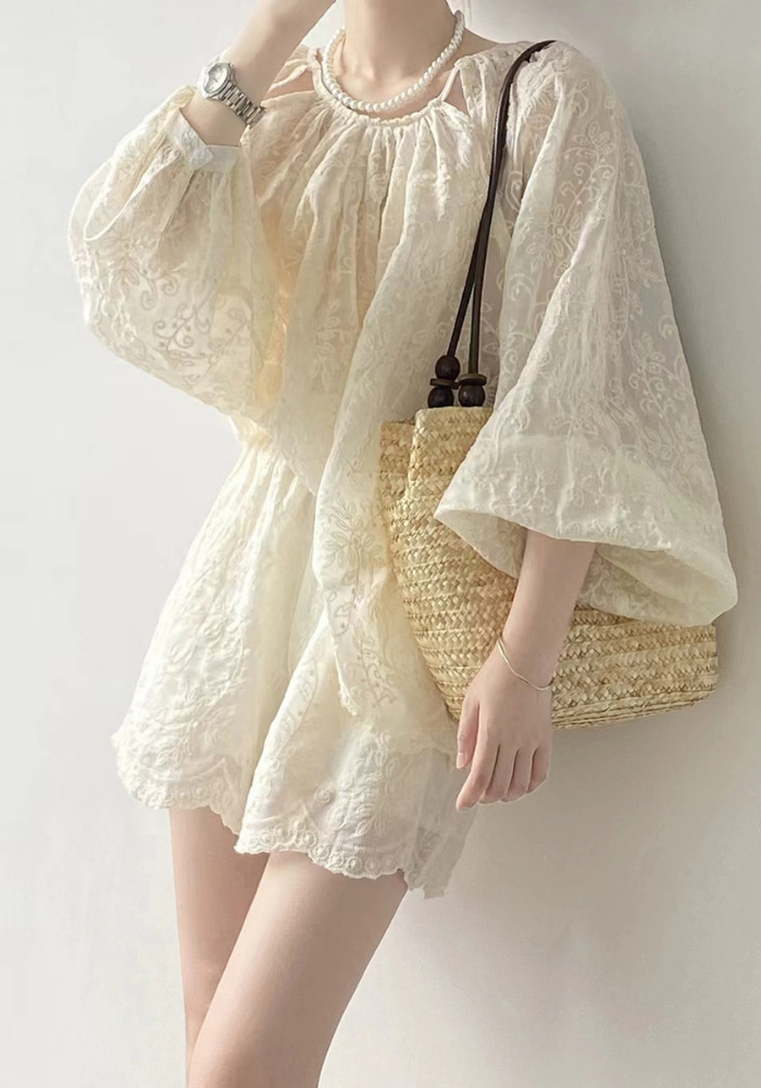 embroidered long sleeve suit