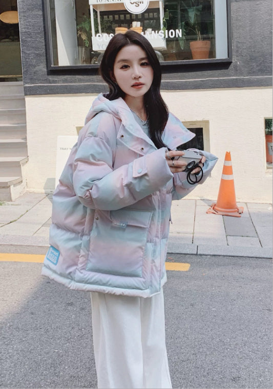 彩色羽絨服