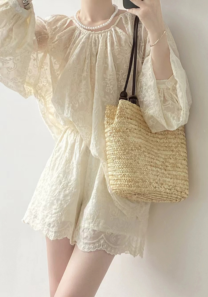 embroidered long sleeve suit