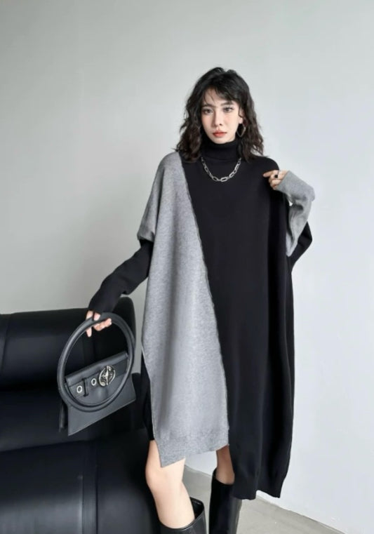 Black and gray patchwork skirt
