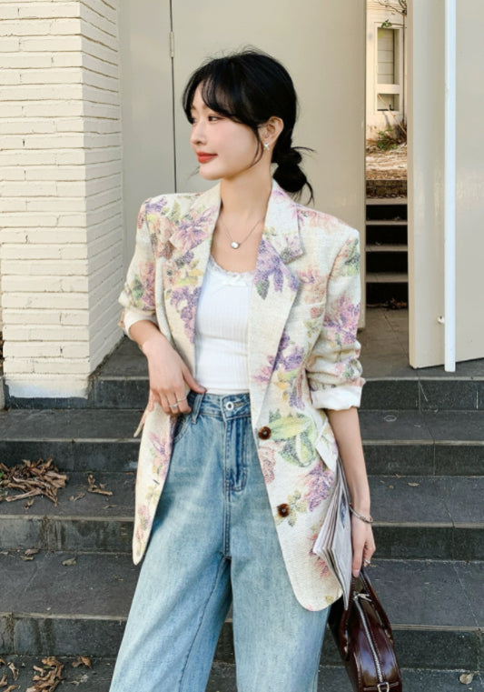 花案西裝外套