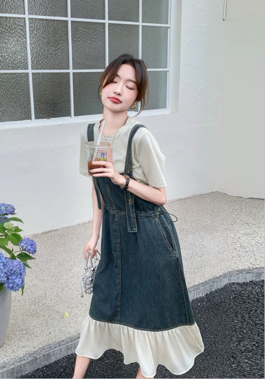 牛仔背帶裙