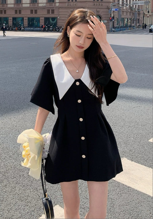 小香風黑裙