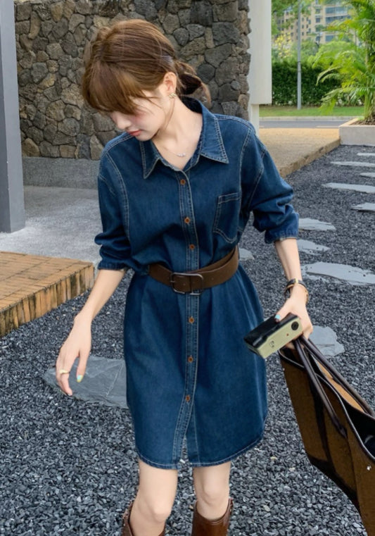 牛仔襯衫裙