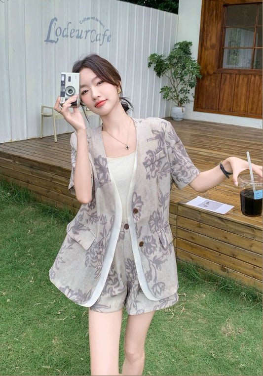 花紋西裝兩件套