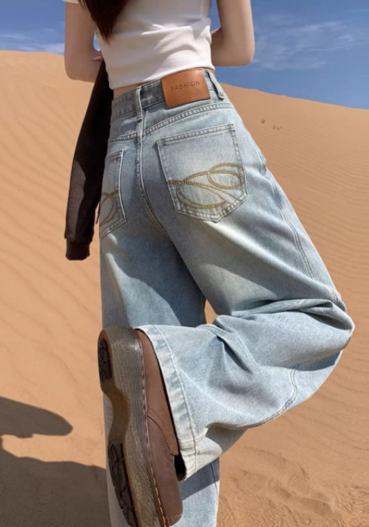 美式淺藍牛仔褲