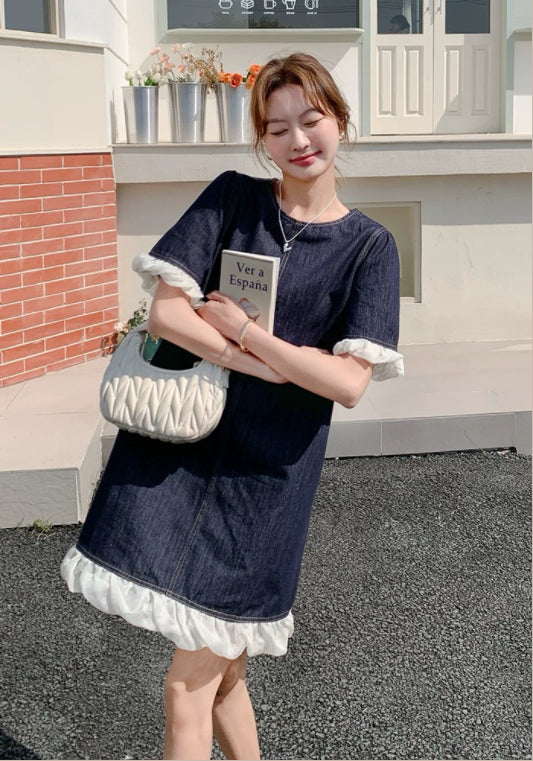 牛仔花邊裙