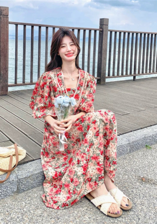 粉紅碎花裙