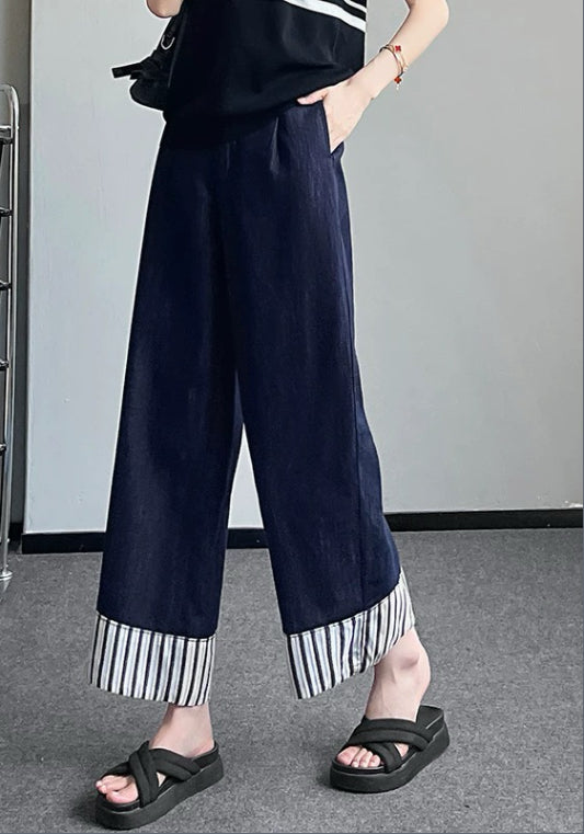 條紋口牛仔褲