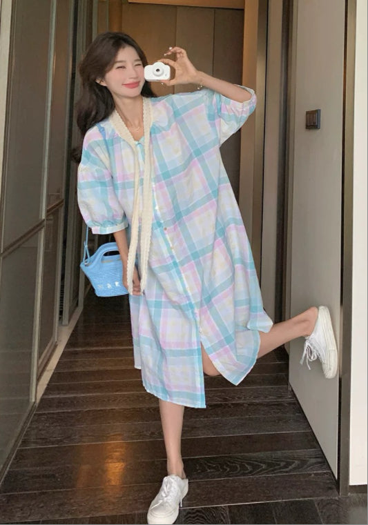 彩色格子裙