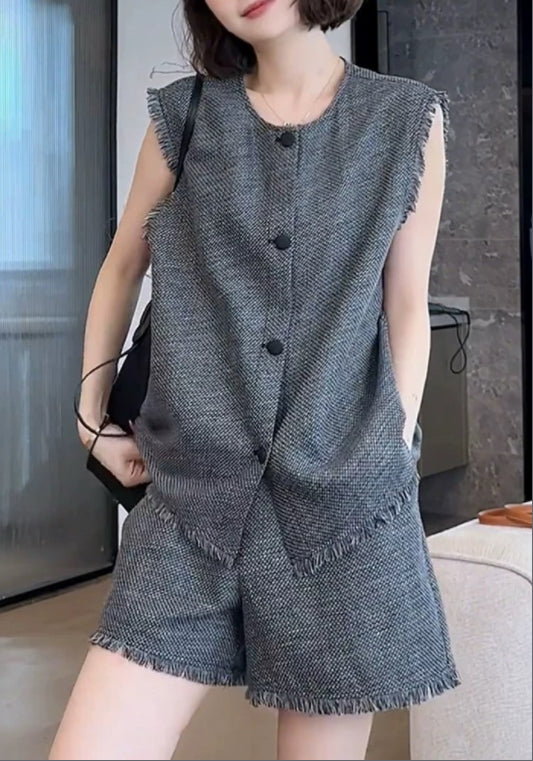 高級灰馬甲套裝