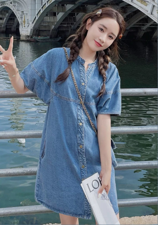 藍色牛仔裙