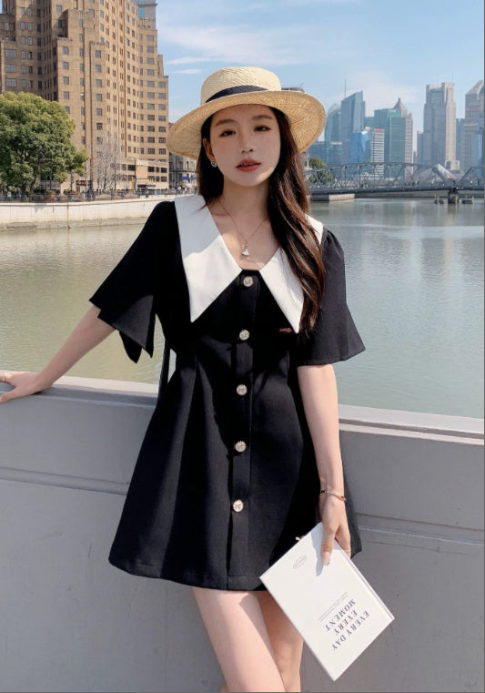 小香風黑裙