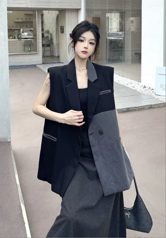 撞色西裝馬甲