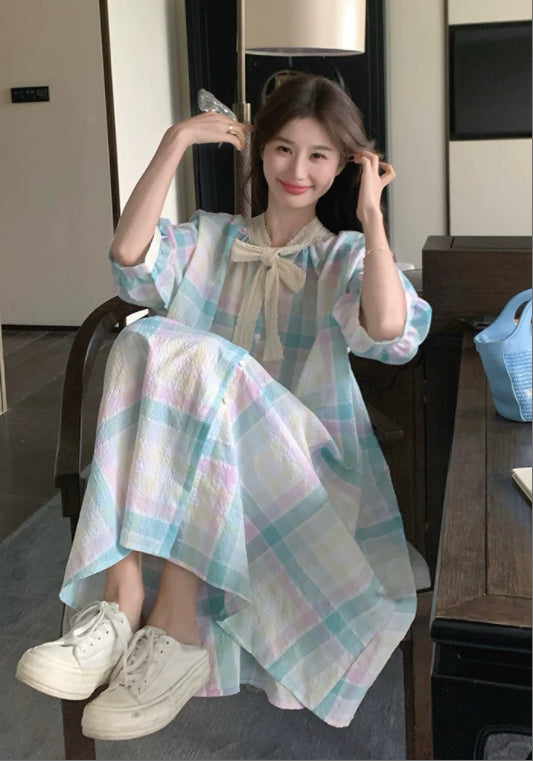 彩色格子裙