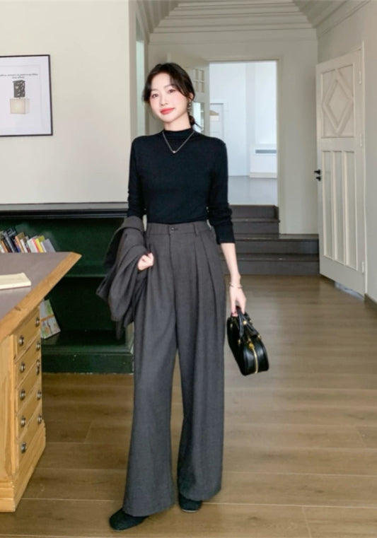 Dark gray suit and vest three-piece set