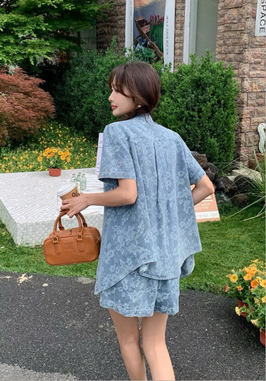 花紋牛仔套裝