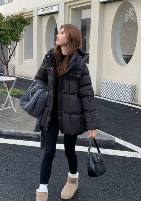 連帽收腰羽絨服(少量現貨啦)