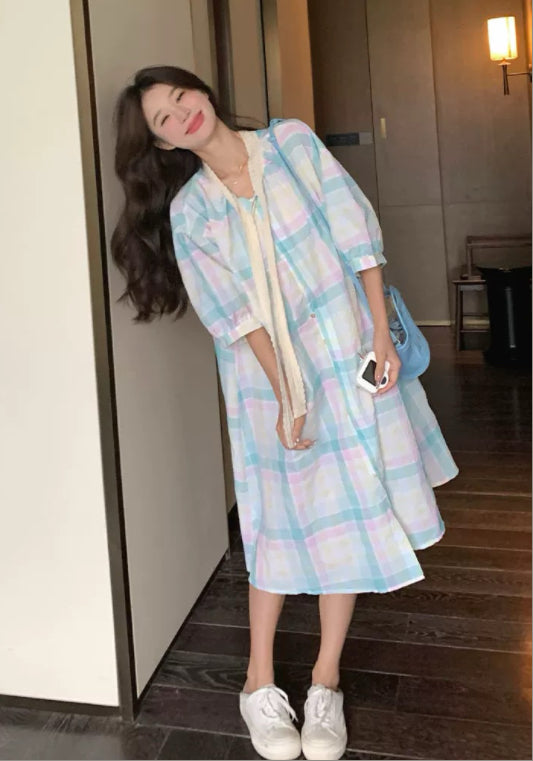 彩色格子裙