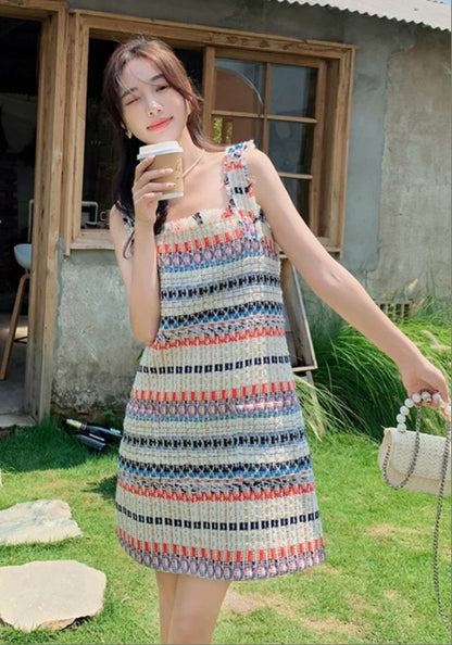 彩色編織裙