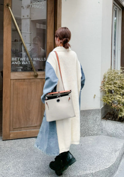 牛仔針織長開衫