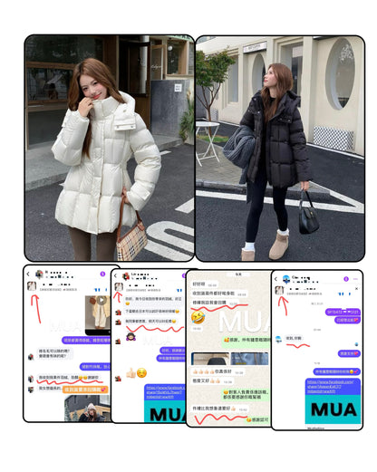 連帽收腰羽絨服（少量現貨啦）