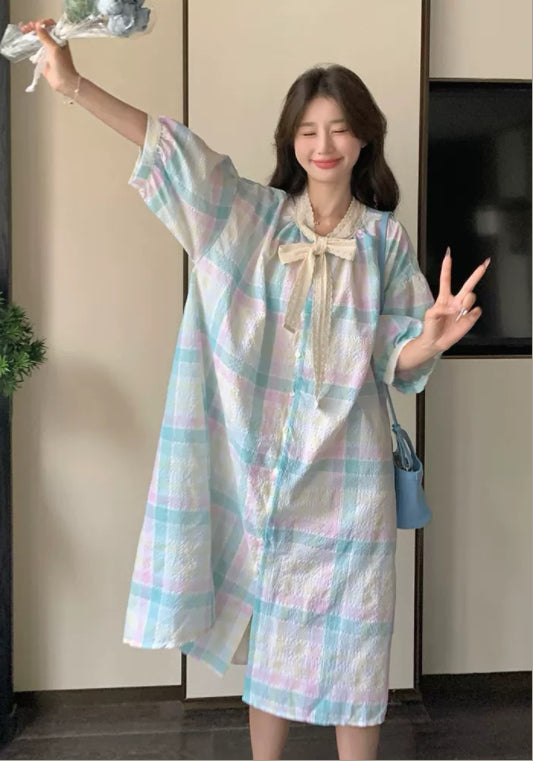 彩色格子裙